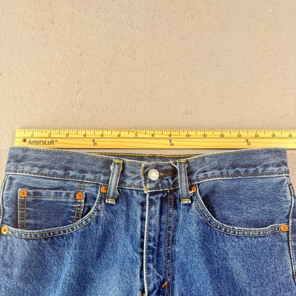 Levis 505 Regular Fit Straight Leg Jeans Mens 31x34 Blue Medium Wash Denim
